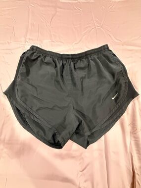 Nike Women's Black Athletic Running Shorts with White Swoosh